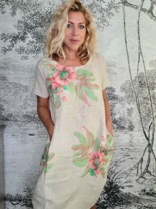 Beige Bella Rose Jungle Dress